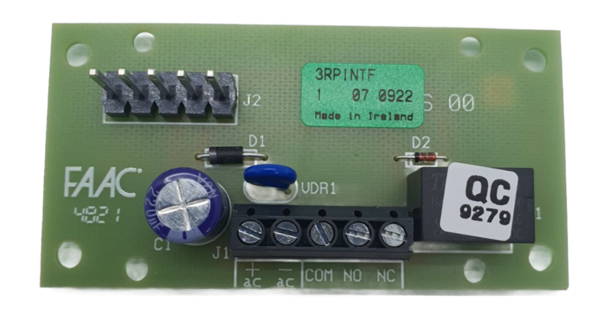 Adaptador receptor FAAC enchufable para salida a pulsador alternativo