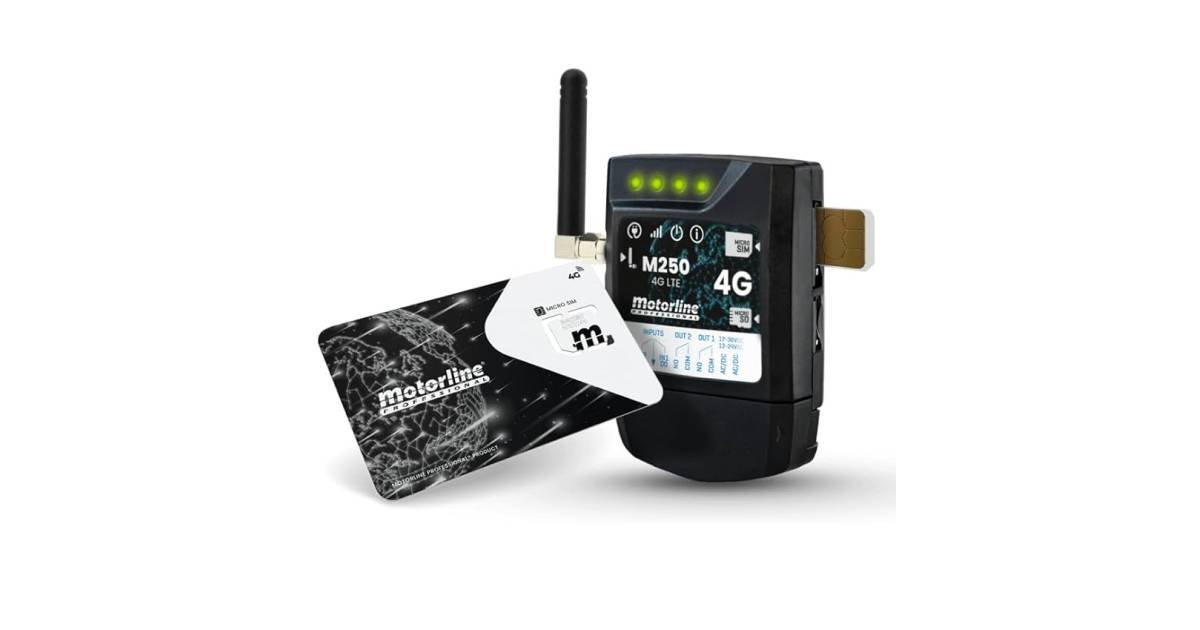 Communicator Motorline M250 avec carte de données microSIM 4G-LTE et Bluetooth.