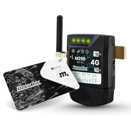 Comunicador Motorline M250 com cartão de dados microSIM 4G-LTE e Bluetooth.