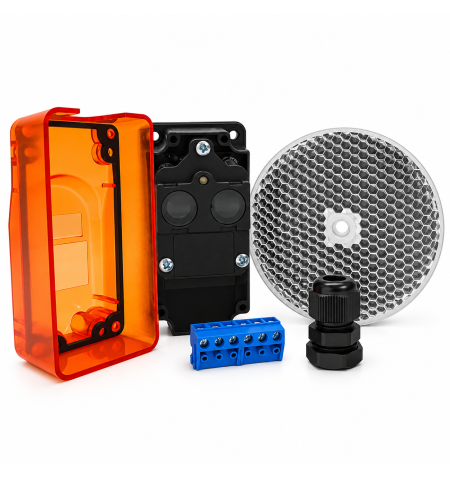 Photocellule de sécurité GEBA LS 6P avec miroir | 12/24 V... 2
