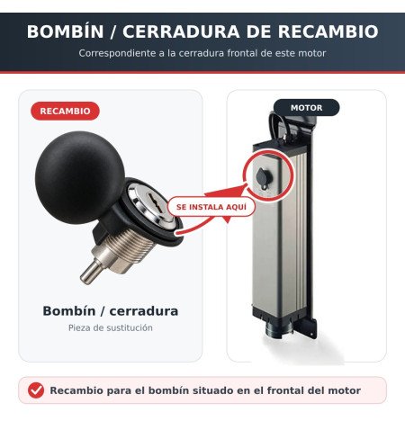 Cerradura y 2 Llaves de desbloqueo para motor Erreka CICLON 2