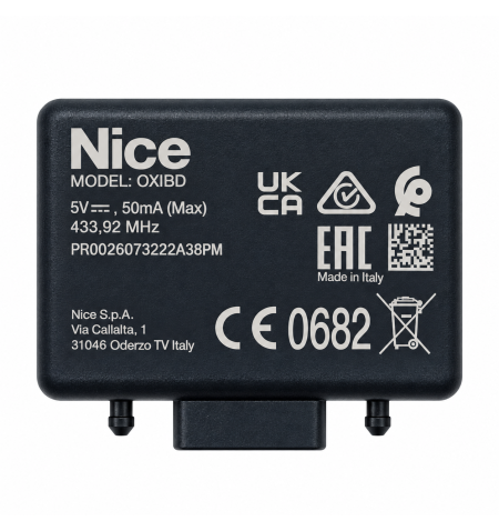 Receptor Nice OXIBD 433,92 MHz bidireccional para centrales Nice