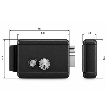 Electrocerradura VDS 12V con pulsador para puerta batiente