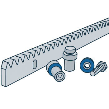 Automatic sliding door latches of nylon or metal.